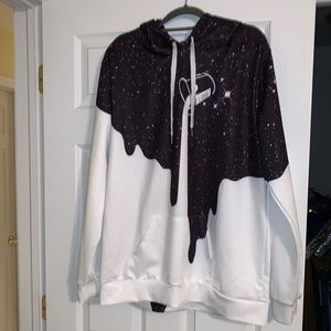 Men 3D Milk Print Hooded Sweatshirt L/XL